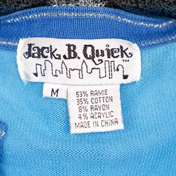 Vintage Jack B Quick Colorful Beaded Embellished Cardigan MEDIUM Nautical Sailor - Picture 8 of 8